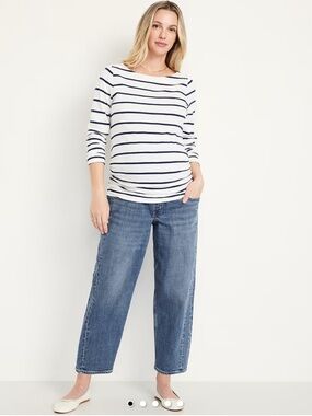 Old Navy Maternity Jeans Womens Size 20 Barrel Leg Full Panel Stretch